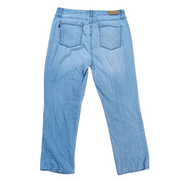 Parker Smith Light Wash Denim Relaxed Straight Jeans Women's Size 32W High Rise - Picture 2 of 8